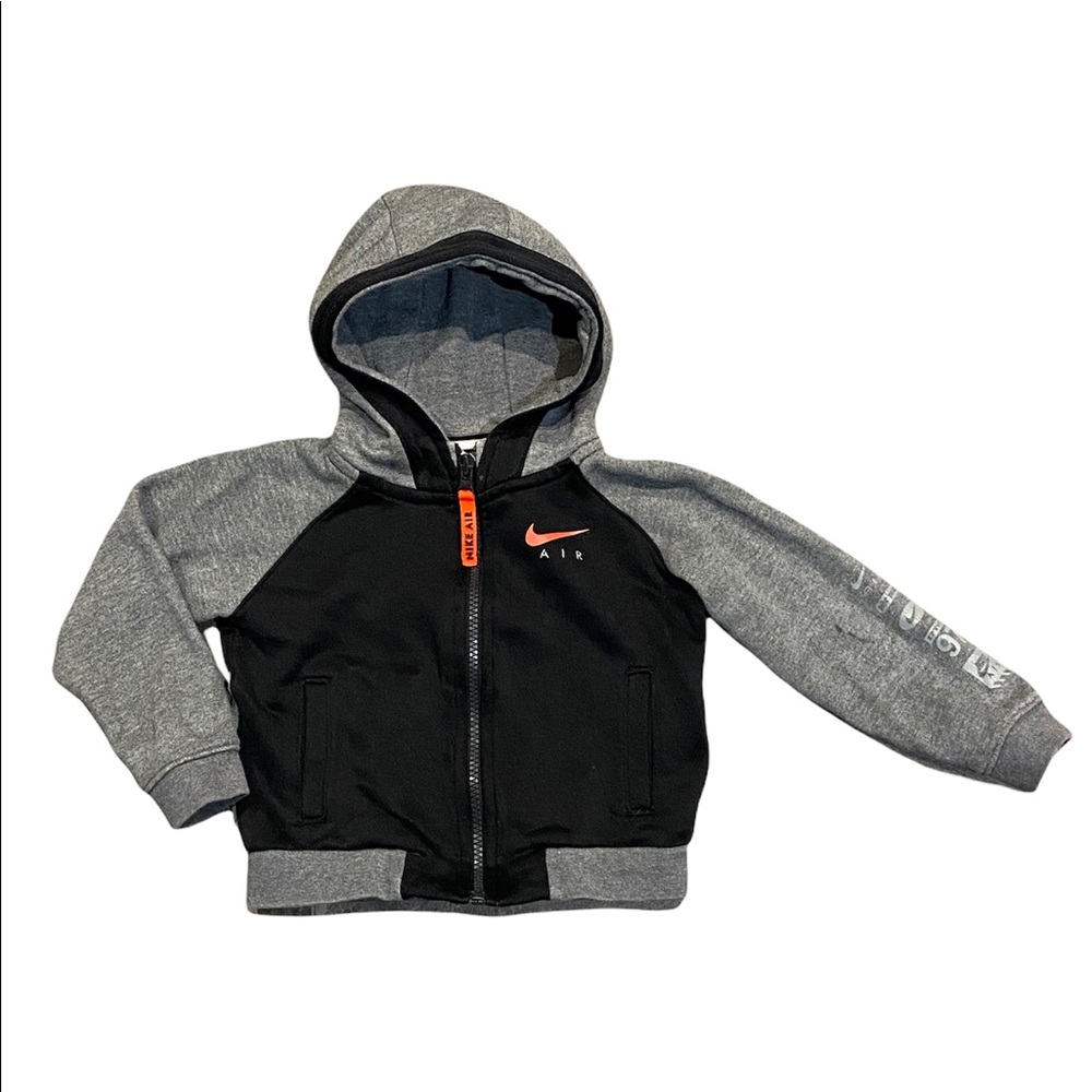 Nike black and gray hooded zip jacket